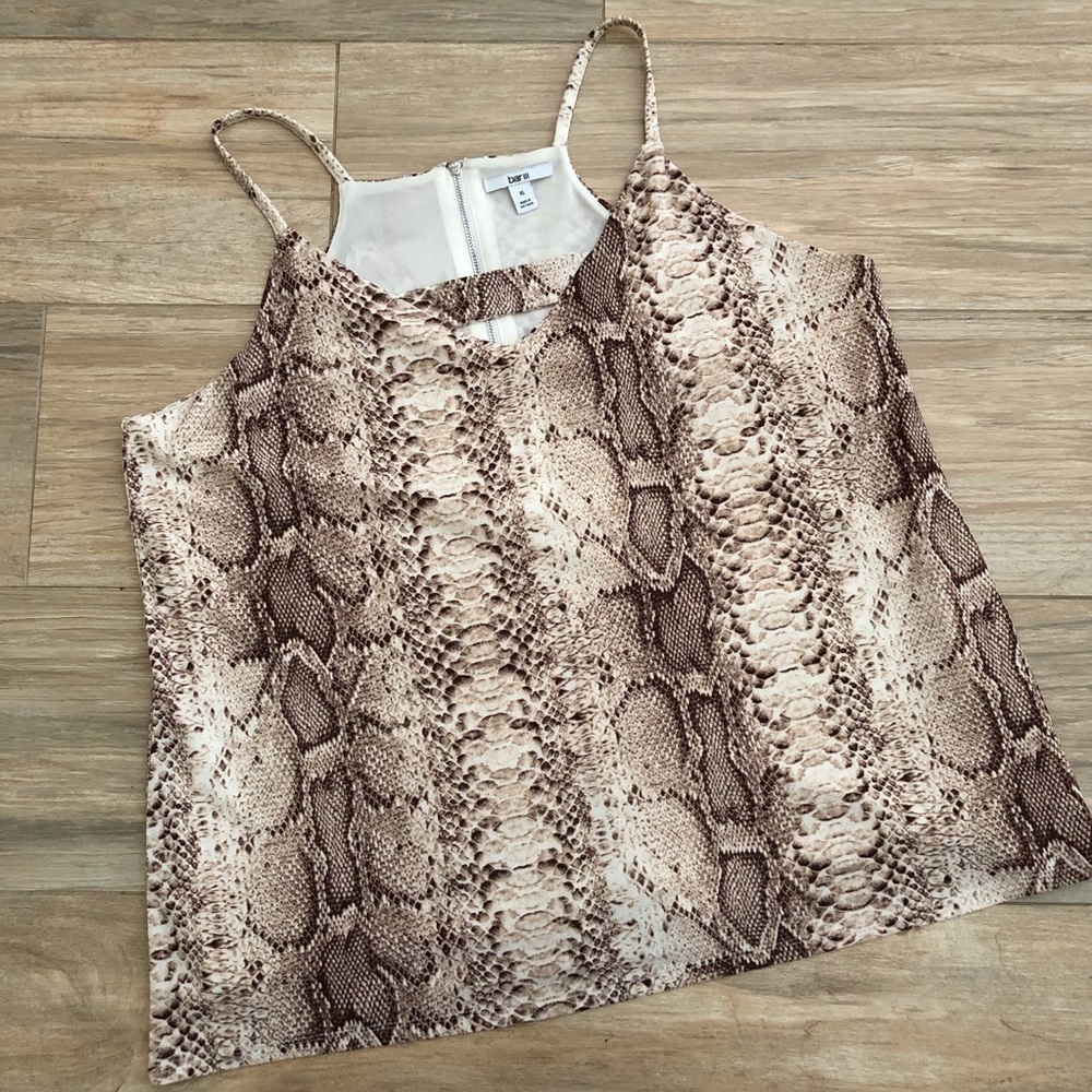 Bar III Snakeskin-Print Tank Top Size XL